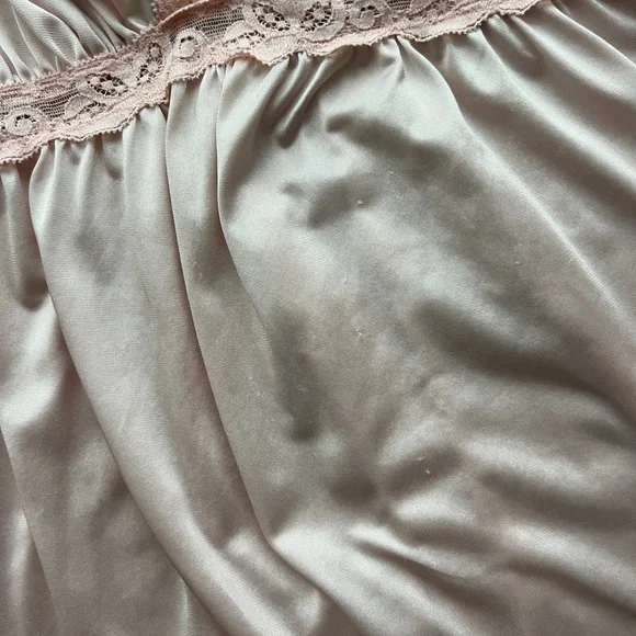 Vintage Olga Pink Lace Satin Nightgown Maxi Dress Style 9633 Size Small - Picture 7 of 7